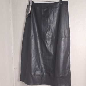 Black Midi Pencil Skirt for Work